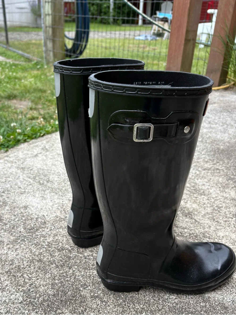 Hunter Original Kids Gloss Rain Boots Black Waterproof Wellington